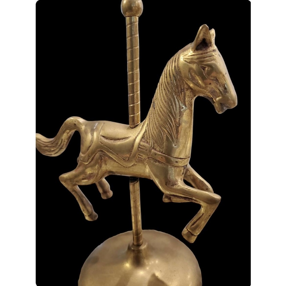 Vintage Brass Carousel Horse Staute